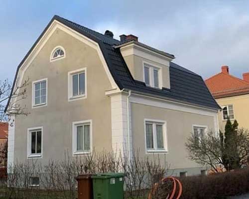 Ett ljusgrönt hus